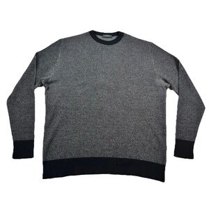 Canali Sweater Mens 54 XL Wool Crew Neck Textured Italy Designer Minimalist
